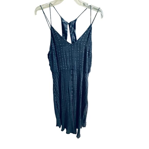 Anthropologie HD in Paris Harbor CropWide Leg Jumpsuit Cupro Navy Size 12 - Picture 3 of 6